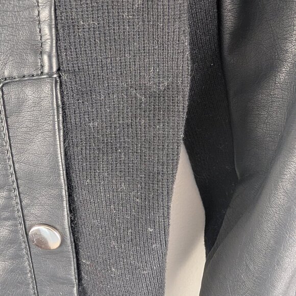 Shelly Collection Black Faux Leather Moto Biker Jacket - Picture 6 of 9